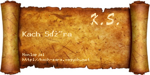 Kach Sára névjegykártya